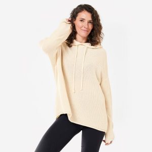 Bluza do jogi damska Kimjaly. Białe bluzy KIMJALY, xs, bez wzorów, z bawełny, z kapturem. Za 269,99 zł.