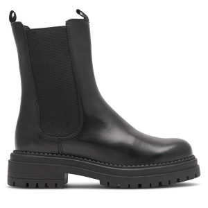 Botki Lasocki. Czarne botki Lasocki, bez wzorów, bez obcasa, na płaskiej podeszwie, bez zapięcia. Za 269,99 zł.