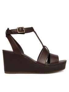 Clarks Sandały Sabina Hope 26186104 Brązowy. Brązowe sandały Clarks, bez wzorów, ze skóry, bez obcasa, na koturnie, bez zapięcia. Za 469,99 zł.