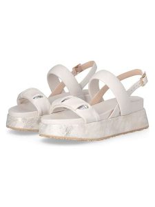 Liu Jo Sandały w kolorze białym na koturnie rozmiar: 39. Białe sandały Liu Jo, bez wzorów, z otwartym noskiem, bez obcasa, na koturnie, bez zapięcia. Za 332,52 zł.