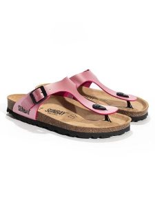 Sunbay Japonki "Camelia" w kolorze jasnoróżowym rozmiar: 42. Różowe klapki Sunbay, bez wzorów, ze skóry, z otwartym noskiem, bez obcasa. Za 119,68 zł.