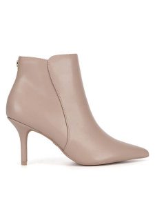 Nine West Botki WFA2784-1 Beżowy. Brązowe botki Nine West, bez wzorów, z materiału, bez obcasa, na szpilce, bez zapięcia. Za 259,99 zł.