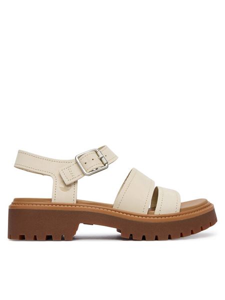 Timberland Sandały Stone Street TB0A2EJMEN71 Beżowy. Brązowe sandały Timberland, bez wzorów, z nubiku, bez obcasa, na płaskiej podeszwie, bez zapięcia. Za 419,99 zł.