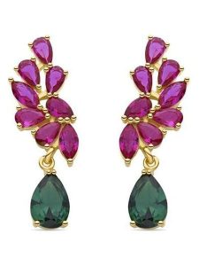 Luxenter Kolczyki-wkrętki z cyrkoniami rozmiar: onesize. Czerwone kolczyki Luxenter, z cyrkonią, srebrne. Za 282,80 zł.