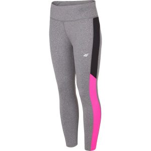 Legginsy treningowe damskie SPDF301 - ciemny szary melanż. Legginsy marki 4f. W wyprzedaży za 79,99 zł.
