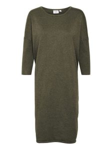 SAINT TROPEZ Sukienka "Saint Tropez" w kolorze khaki rozmiar: M. Brązowe sukienki Saint Tropez, na co dzień, m, bez wzorów, bez kołnierzyka, bez ramiączek, mini, proste. Za 100,99 zł.