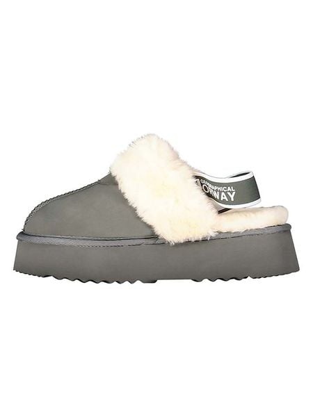 Geographical Norway Kapcie "Oscara" w kolorze szarym rozmiar: 37. Szare kapcie Geographical Norway, bez wzorów, z futra. Za 100,52 zł.