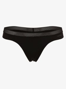 Calvin Klein Stringi Kobiety Sztuczne włókno czarny, XS. Czarne stringi Calvin Klein, bez wzorów, z mikrofibry. Za 109,95 zł.