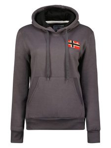 Geographical Norway Bluza "Genifer" w kolorze ciemnoszarym rozmiar: XXL. Szare bluzy Geographical Norway, xxl, bez wzorów, z kapturem. Za 116,45 zł.