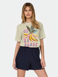 ONLY T-Shirt Bilins 15320615 Żółty Regular Fit. Żółte t-shirty ONLY, xs, bez wzorów, z bawełny, bez kołnierzyka, bez ramiączek. Za 59,99 zł.