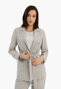 Marynarka z bawełną JB-RUNTA. Szare marynarki i żakiety Volcano, l, bez wzorów, z bawełny, eleganckie. Za 249,99 zł.