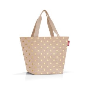 Torba shopper m, metallic dots coffee. Shopper bag Reisenthel, bez wzorów, z materiału, na ramię, bez dodatków. Za 146,90 zł.