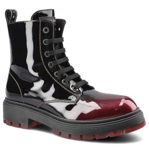 Bordowe Botki Tommy Hilfiger Damskie Stylowe Buty. Czerwone botki TOMMY HILFIGER, na jesień, bez wzorów, z lakierowanej skóry, bez obcasa, na obcasie, bez zapięcia. Za 439,00 zł.