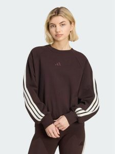 Adidas Bluza Adidas Kit 3-Stripes KW7702 Brązowy Loose Fit. Brązowe bluzy ADIDAS, s, bez wzorów, z bawełny, bez kaptura. Za 278,99 zł.