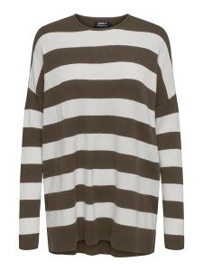 ONLY Sweter w kolorze kremowo-ciemnobrązowym rozmiar: S. Brązowe swetry oversize ONLY, s, bez wzorów, bez ramiączek. Za 56,93 zł.