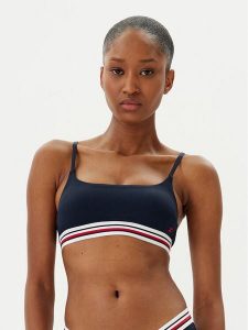 Tommy Hilfiger Góra od bikini UW0UW05806 Granatowy. Niebieskie bikini TOMMY HILFIGER, bez wzorów, z syntetyku. Za 129,99 zł.