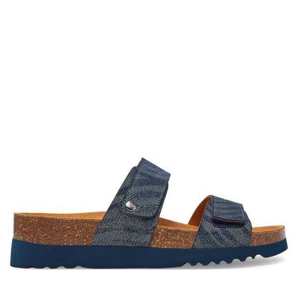 Klapki Scholl. Niebieskie klapki Scholl, bez wzorów, bez obcasa. Za 219,99 zł.