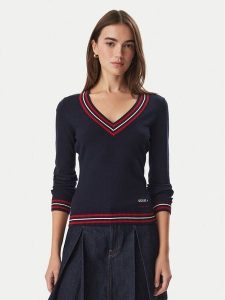 Guess Sweter W6BR89 Z2276 Granatowy Regular Fit. Niebieskie swetry klasyczne Guess, xs, z wiskozy, bez kołnierzyka. Za 344,99 zł.