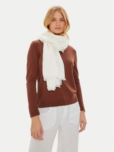 Guess Chusta AW5223 VIS03 Biały. Białe apaszki i chusty Guess, z aplikacjami, z materiału. Za 329,99 zł.