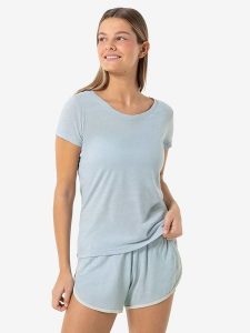 Super.natural Koszulka "Midsummer" w kolorze błękitnym rozmiar: XS. Niebieskie bluzki super.natural, xs, bez wzorów, z wełny, bez kołnierzyka, bez ramiączek. Za 130,99 zł.