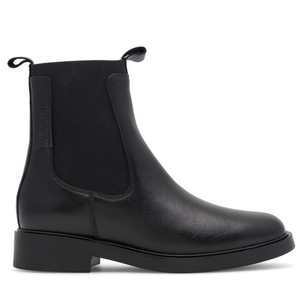 Botki GINO ROSSI. Czarne botki Gino Rossi, bez wzorów, bez obcasa, na płaskiej podeszwie, bez zapięcia. Za 299,99 zł.