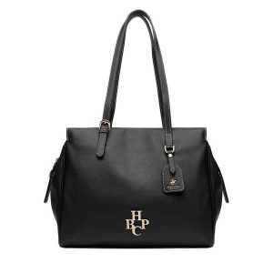 Torebka Beverly Hills Polo Club. Czarne shopper bag Beverly Hills Polo Club, bez wzorów, bez dodatków. Za 229,99 zł.