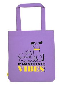 Moses. Torba zakupowa ''Pawsitive Vibes'' w kolorze fioletowym - 42 x 39 cm rozmiar: onesize. Różowe shopper bag Moses, bez wzorów, z materiału, bez dodatków. Za 49,41 zł.