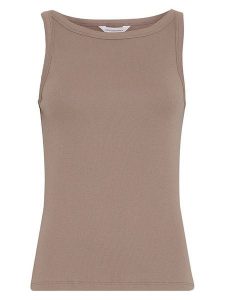 MOSS COPENHAGEN Top "Gubbe" w kolorze szarobrązowym rozmiar: L/XL. Brązowe topy Moss Copenhagen, l, bez wzorów, bez kołnierzyka, bez ramiączek. Za 70,74 zł.