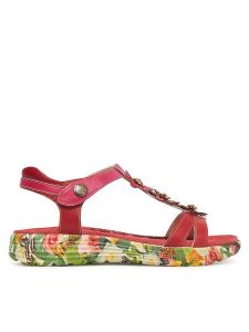 Laura Vita Sandały Sanao 54 Czerwony. Czerwone sandały LAURA VITA, bez wzorów, ze skóry, bez obcasa, na płaskiej podeszwie, bez zapięcia. Za 399,99 zł.