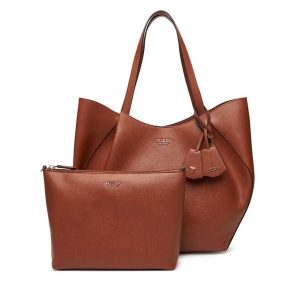 Torebka Guess. Brązowe torebki klasyczne Guess, z aplikacjami, bez dodatków. Za 609,99 zł.