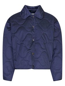 MOSS COPENHAGEN Kurtka pikowana "Chista" w kolorze granatowym rozmiar: L/XL. Niebieskie kurtki Moss Copenhagen, l, bez wzorów, bez kaptura. Za 219,08 zł.