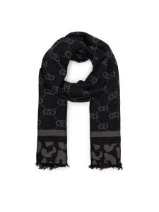 Liu Jo Szalik Stola Jacquard Mon 2F5040 T0300 Czarny. Czarne rękawiczki Liu Jo, bez wzorów, z materiału. Za 269,99 zł.