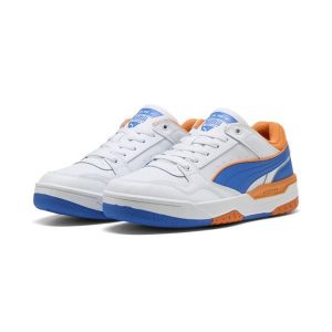 Sneakersy unisex Rebound Retro PUMA White Team Royal Rickie Orange Blue. Białe buty sportowe Puma, bez wzorów, z syntetyku, bez zapięcia, do koszykówki. Za 359,00 zł.