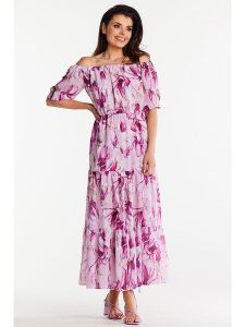 Awama Sukienka w kolorze różowym ze wzorem rozmiar: L. Różowe sukienki Awama, l, bez wzorów, bez kołnierzyka, bez ramiączek, maxi. Za 167,28 zł.