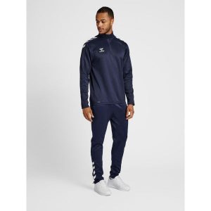 Kombinezon do biegania z poliestru Hummel Core XK. Niebieskie kombinezony Hummel, xl, bez wzorów, eleganckie, bez kołnierzyka, bez ramiączek. W wyprzedaży za 163,55 zł.