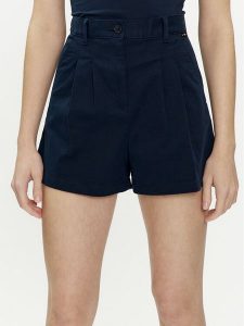 Tommy Jeans Szorty materiałowe Claire DW0DW17775 Granatowy Regular Fit. Niebieskie szorty Tommy Jeans, bez wzorów, z bawełny. Za 159,99 zł.