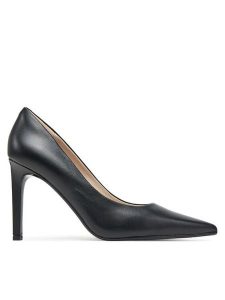 Calvin Klein Szpilki Heel Pump 90 - Lth HW0HW02336 Czarny. Czarne szpilki Calvin Klein, bez wzorów, ze skóry, bez obcasa. Za 439,99 zł.