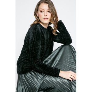 Only - Sweter Dicte. Czarne swetry klasyczne marki ONLY, z dzianiny, z okrągłym kołnierzem. W wyprzedaży za 89,90 zł.