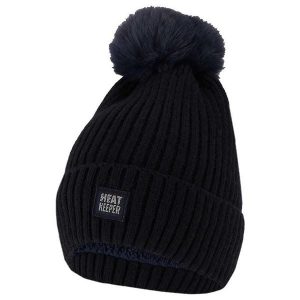 Czapka termiczna + pompon damska Rozmiar uniwersalny. Niebieskie czapki HEAT KEEPER, bez wzorów, z elastanu, sportowe. W wyprzedaży za 109,85 zł.