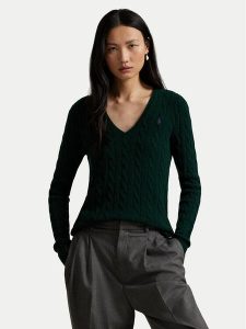 Polo Ralph Lauren Sweter 211971866009 Zielony Slim Fit. Zielone swetry klasyczne Polo Ralph Lauren, s, z wełny, bez kołnierzyka. Za 575,99 zł.