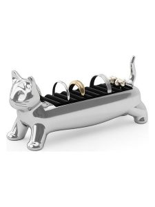 Umbra Uchwyt "Alicat" w kolorze srebrnym na pierścionki - 12 x 5,4 x 4 cm rozmiar: onesize. Szare pierścionki Umbra, metalowe. Za 65,54 zł.