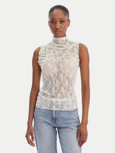 Vero Moda Bluzka Lisa 10337963 Biały Tight Fit. Białe bluzki Vero Moda, xl, bez wzorów, z syntetyku, bez kołnierzyka, bez ramiączek. Za 119,99 zł.