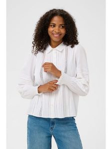 Kaffe Koszula w kolorze białym rozmiar: 34. Białe koszule Kaffe, z aplikacjami, z bawełny, bez kołnierzyka, bez ramiączek. Za 173,99 zł.