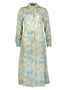 Miss goodlife Sukienka "Animal" w kolorze błękitno-jasnożółtym rozmiar: S. Niebieskie sukienki miss goodlife, na co dzień, s, bez wzorów, z wiskozy, bez kołnierzyka, bez ramiączek, maxi, proste. Za 140,20 zł.