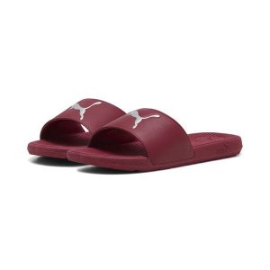 Damskie klapki sportowe Cool Cat 2.0 PUMA. Czerwone klapki Puma, bez wzorów, z materiału, bez obcasa. Za 109,00 zł.