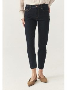 TATUUM Dżinsy - Skinny fit - w kolorze granatowym rozmiar: 40. Niebieskie jeansy Tatuum, z aplikacjami, ze skóry, z podwyższonym stanem. Za 222,41 zł.