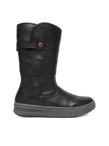 Rieker Kozaki CEO-L2580-00 Czarny. Czarne kozaki Rieker, bez wzorów, ze skóry, bez obcasa, na płaskiej podeszwie, bez zapięcia. Za 399,99 zł.
