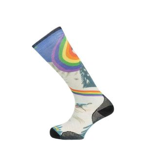 Skarpety narciarskie unisex Ski Zero Cushion Rainbow Trails Print. Niebieskie skarpetki Smartwool, bez wzorów, z syntetyku. Za 139,99 zł.