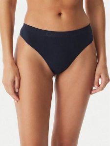 Calvin Klein Underwear Stringi LV00QD3958 Granatowy. Niebieskie stringi Calvin Klein Underwear, bez wzorów, z syntetyku. Za 79,99 zł.