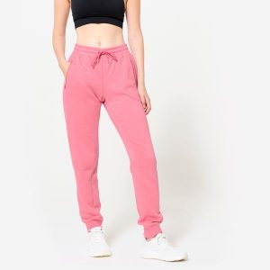 Spodnie dresowe damskie Domyos Gym & Pilates. Czerwone spodnie dresowe DOMYOS, l, bez wzorów, z dresówki. Za 109,99 zł.